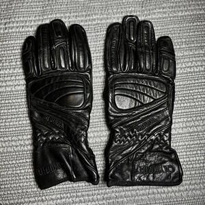 Olympia Kevlar Leather Motorcycle Gloves Black Padded Gauntlet Mens Large L